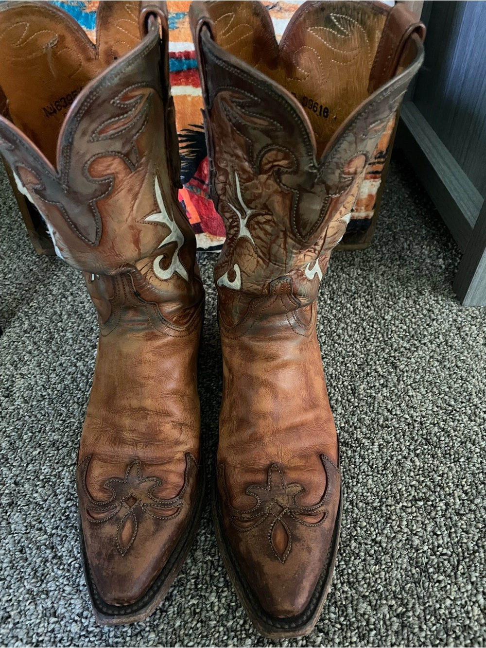 LUCCHESE TWO TONE TAN MAD DOG GOAT W CHOCOLATE MAD DOG GOAT WINGTIP 1883 - Picture 7 of 10